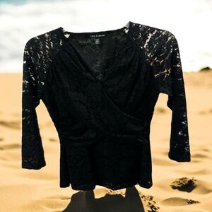 Cable & gauge lace top